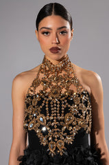 TAKING OVER RHINESTONE MOCK NECK LAYERING TOP