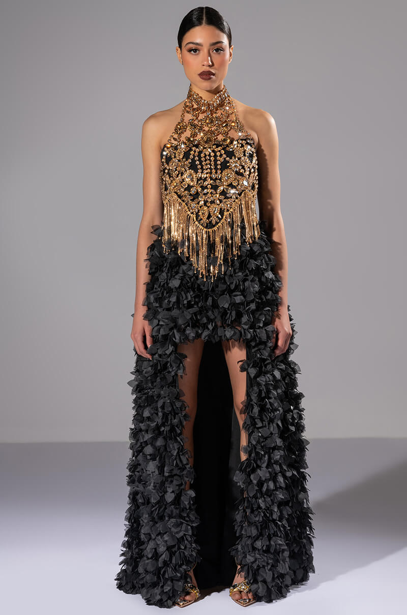 TAKING OVER RHINESTONE MOCK NECK LAYERING TOP