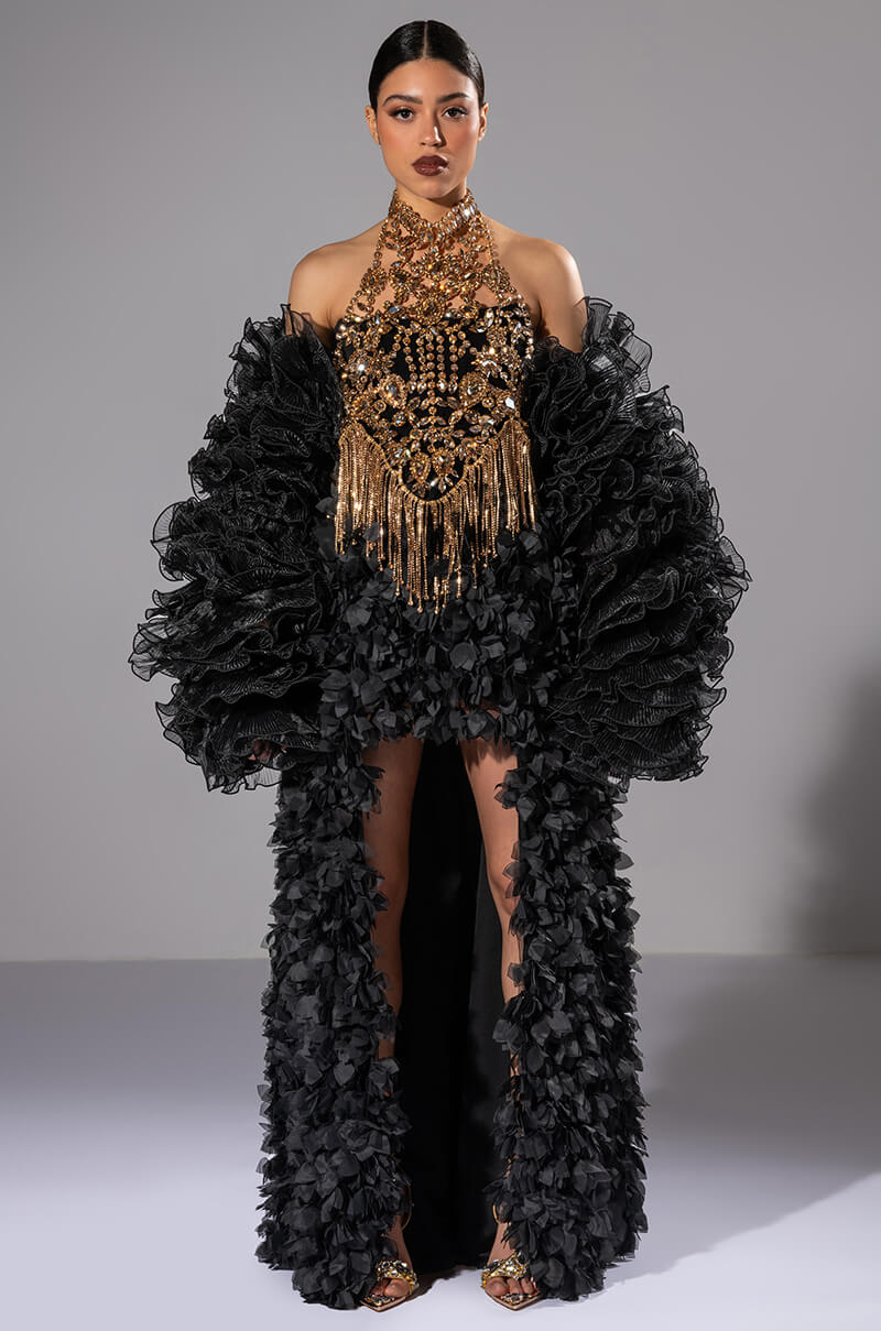 TAKING OVER RHINESTONE MOCK NECK LAYERING TOP