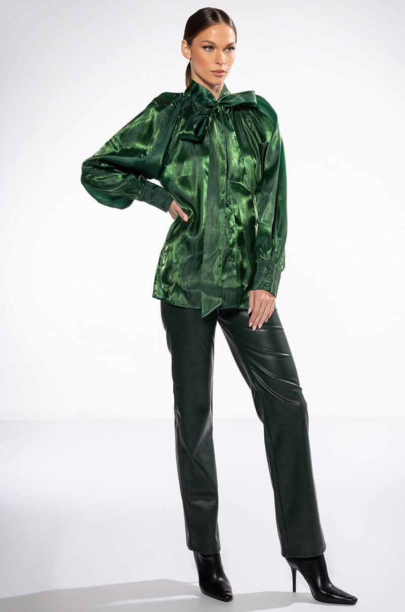 TALULLA TIE NECK LONG SLEEVE BLOUSE