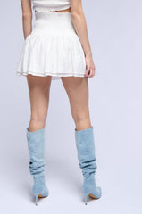 THE KYLIE SMOCKED MINI SKIRT