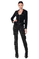 THE LYDIA ZIP UP DENIM JACKET TOP