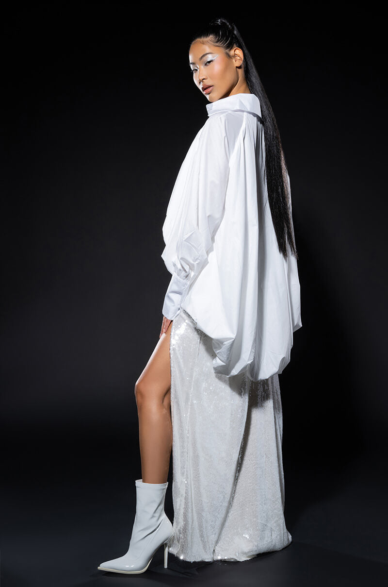 THE MUST HAVE BUBBLE POPLIN BLOUSE