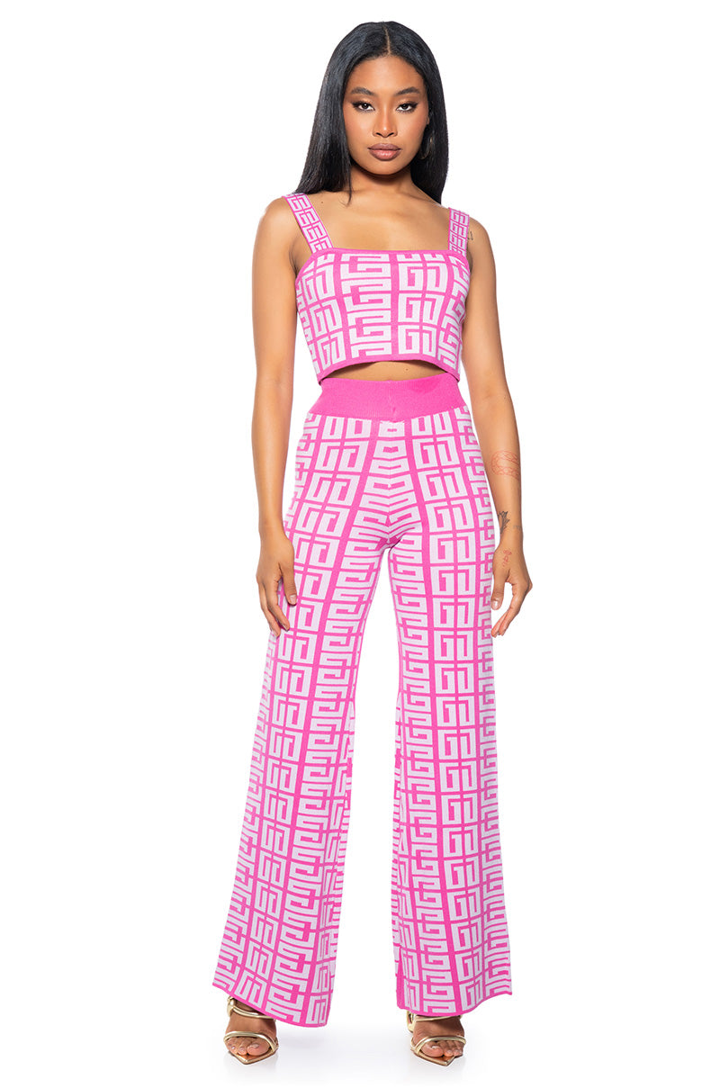 THERE SHE IS KNIT WIDE LEG HIGH WAIST PANT
