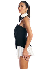 TREATED RIGHT CORSET TOP WITH DETACHABLE COLLAR