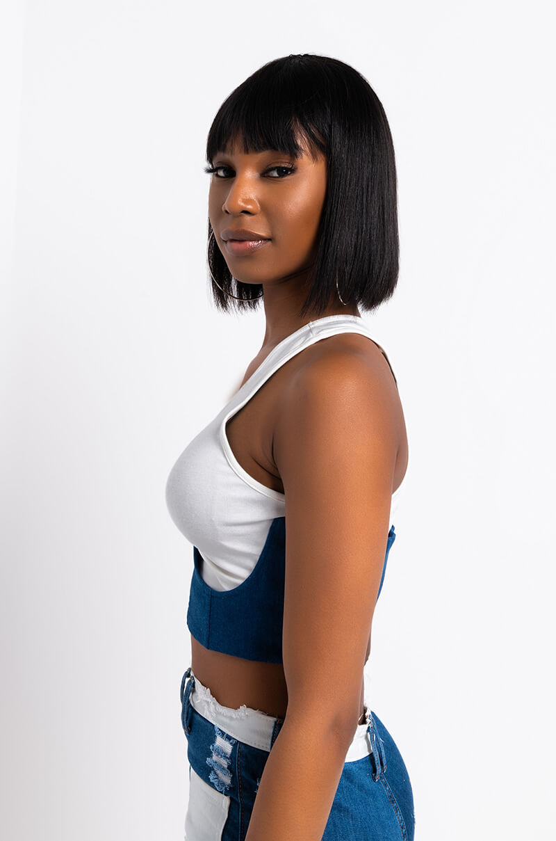 TRUST ME PU CROPPED CORSET