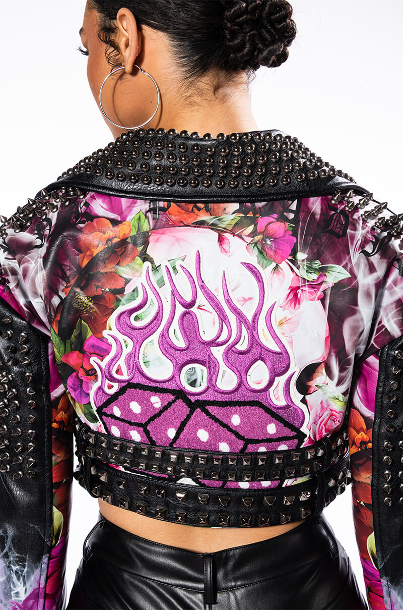 TWIN FLAME DICE MOTO JACKET