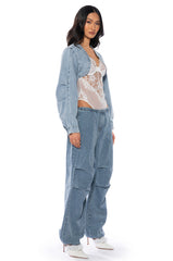 ULTRA CROP DENIM BOLERO JACKET