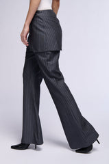 UNDERWATER FLARE PINSTRIPE SKIRT OVERLAY TROUSER
