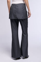 UNDERWATER FLARE PINSTRIPE SKIRT OVERLAY TROUSER