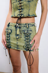 UNDONE DENIM MINI SKIRT