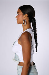 UPSIDE DOWN TANK WITH DENIM