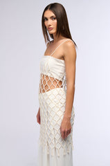 URSULA PEARL BEADED MIDI DRESS