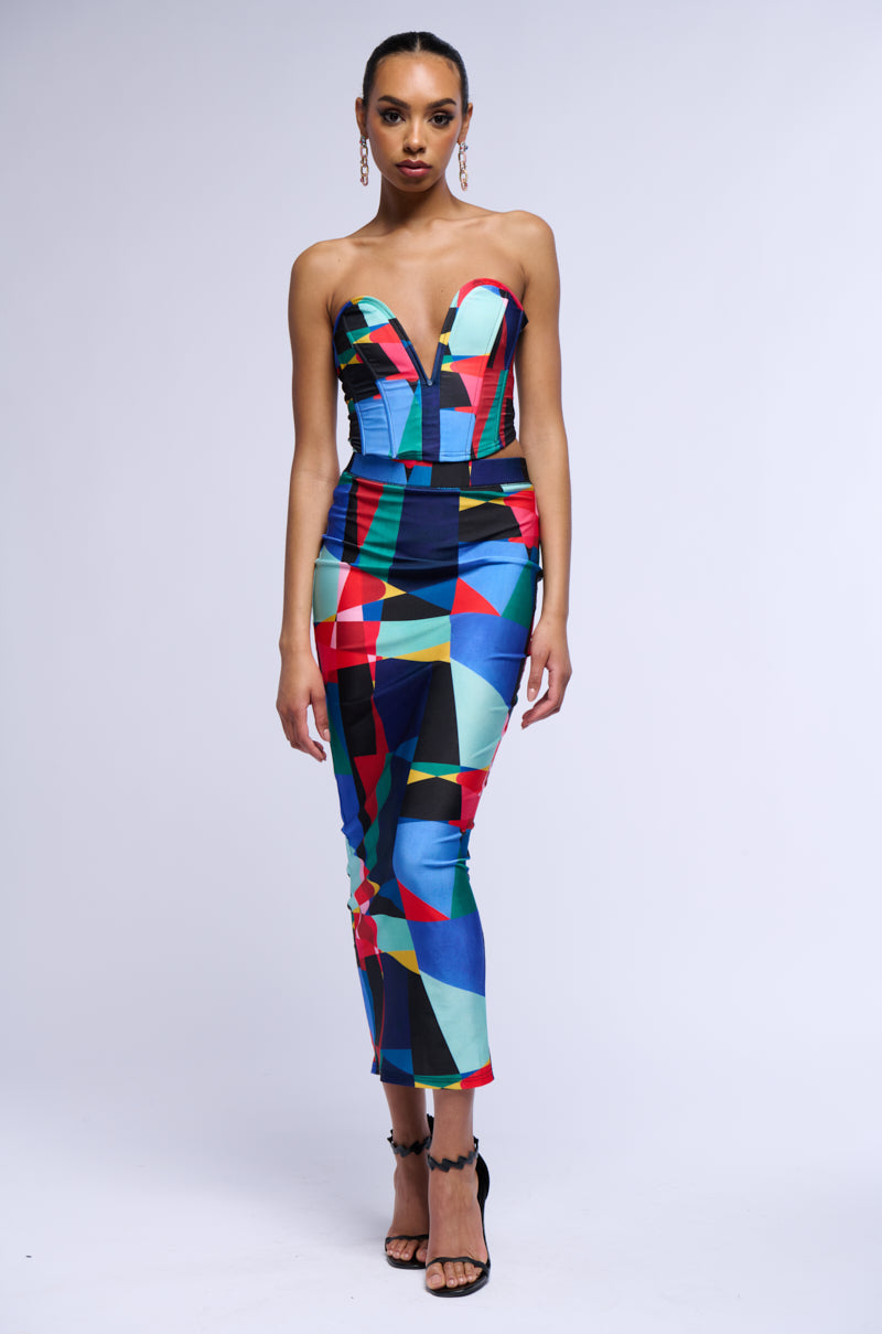 VACATION FEVER STRETCH MAXI SKIRT