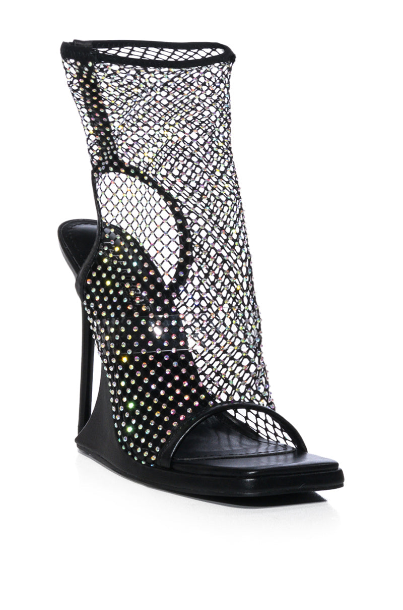 VALOA BLACK RHINESTONE SANDAL