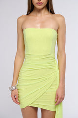 VANESSA RUCHED MESH MINI DRESS