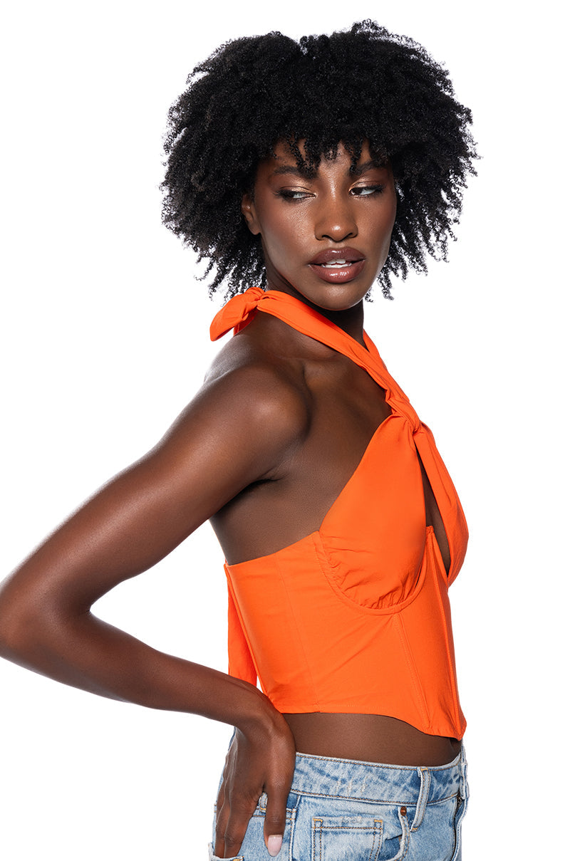 VIOLET GIRL CUT OUT HALTER TOP