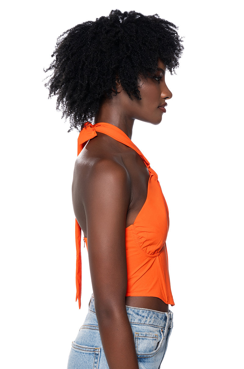 VIOLET GIRL CUT OUT HALTER TOP