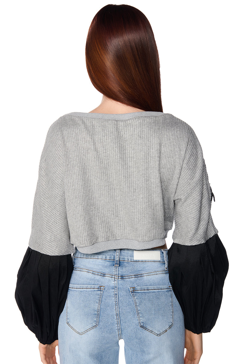 WISH YOU WELL LONG SLEEVE EMBROIDERED SWEATER