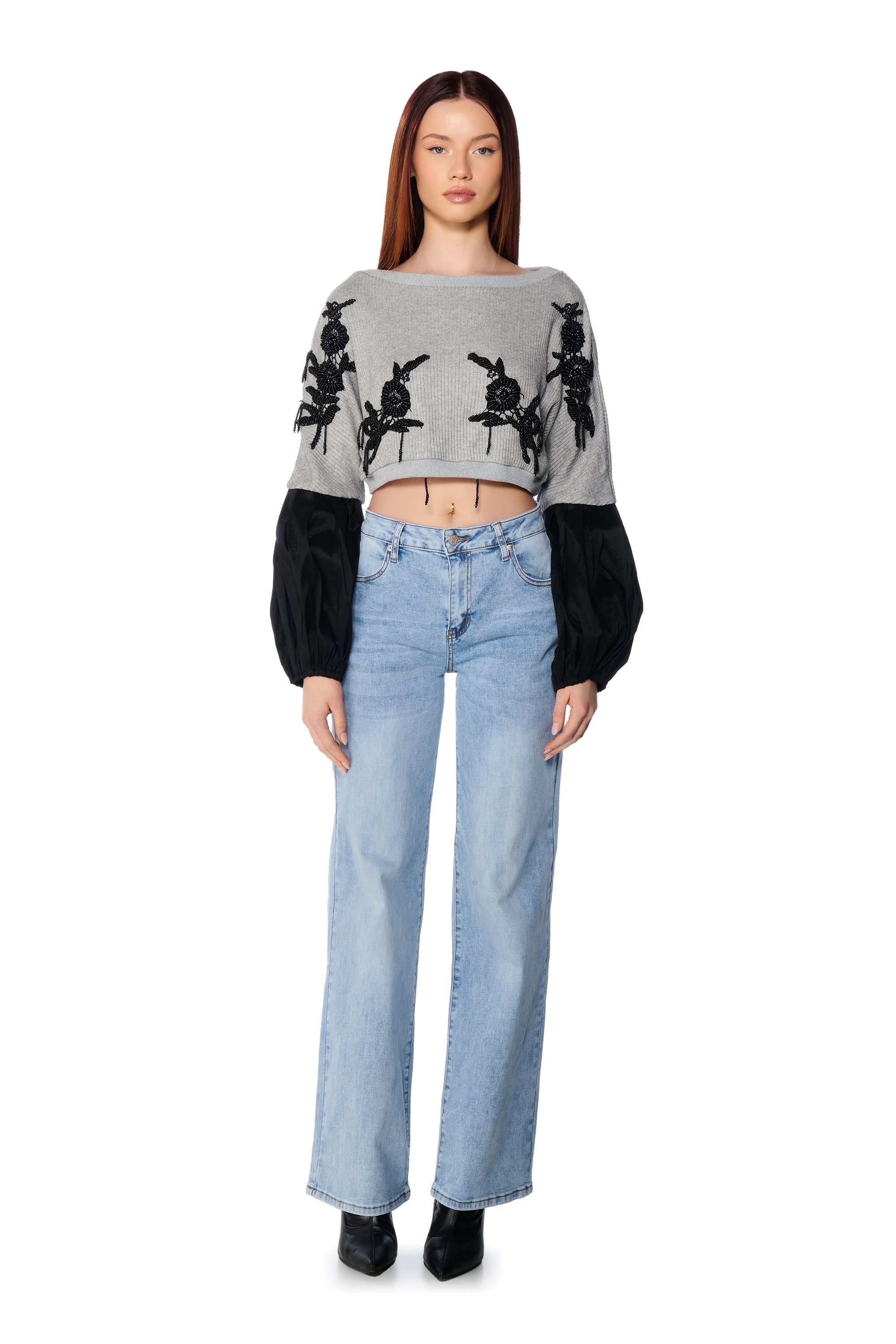 WISH YOU WELL LONG SLEEVE EMBROIDERED SWEATER