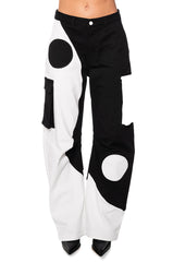 YIN AND YANG CARGO POCKET RELAXED JEANS