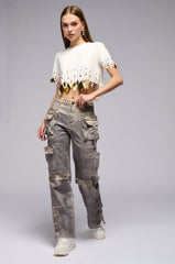 YOUNG AND ALIVE WIDE LEG DENIM PANT