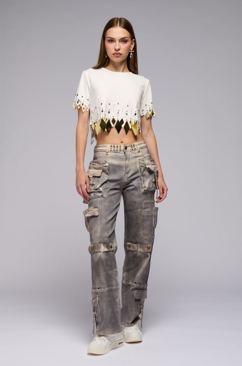 YOUNG AND ALIVE WIDE LEG DENIM PANT