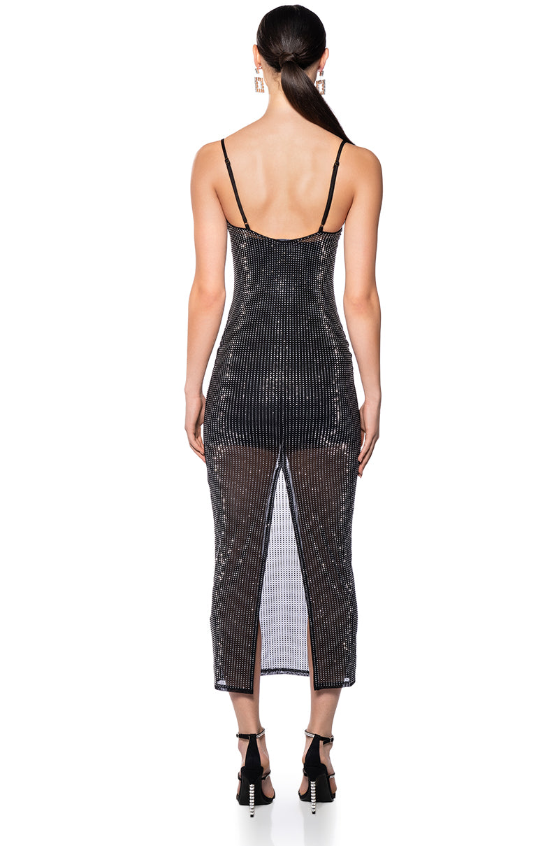 YOUR EYES ONLY SHEER EMBELLISHED DRESS