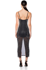 YOUR EYES ONLY SHEER EMBELLISHED DRESS