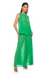 YOUR ULTIMATE PLEATED TANK IN GREEN