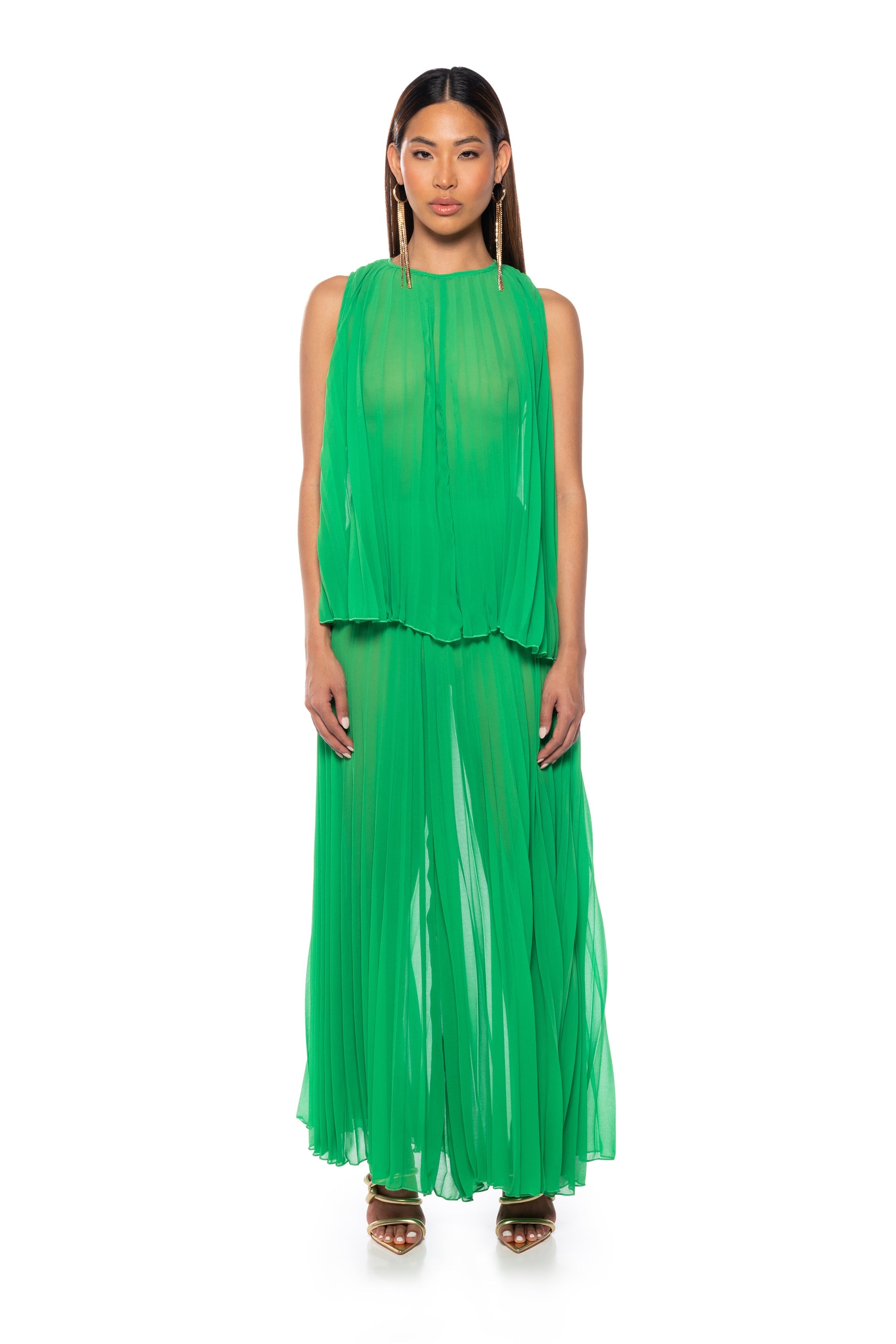 YOUR ULTIMATE PLEATED TANK IN GREEN