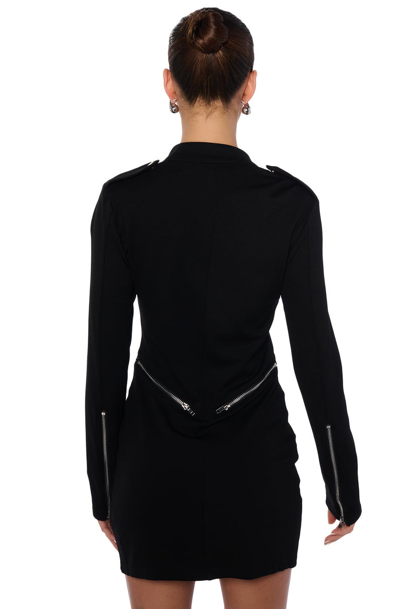 ZIP ME UP KNIT MINI DRESS